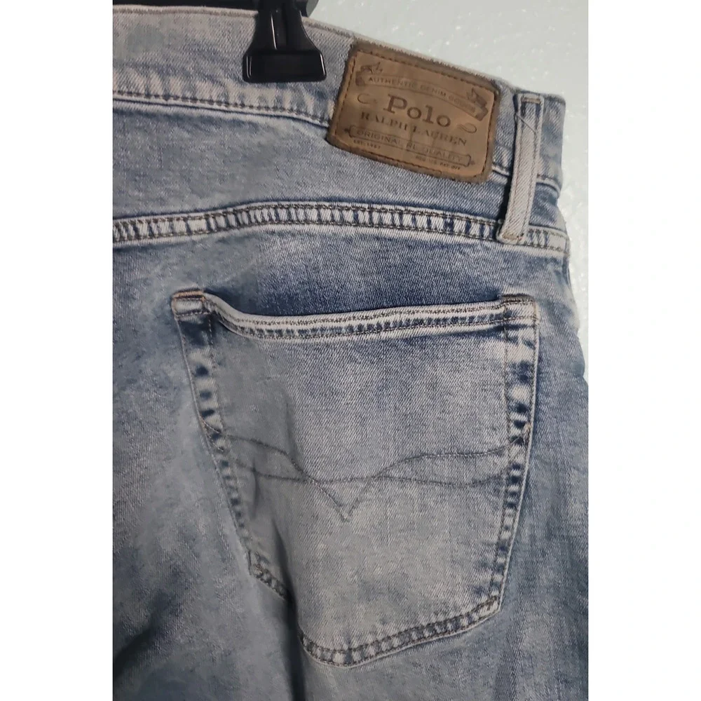 Polo Ralph Lauren Varick Jeans 35x30 Slim Straight Button Fly Mens Stretch